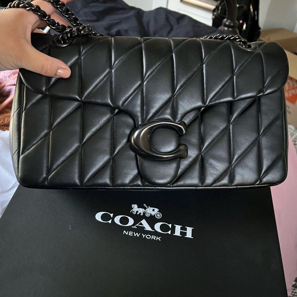 Coach Tabby 33 Black Quilted Napa Leather Shoulder Bag